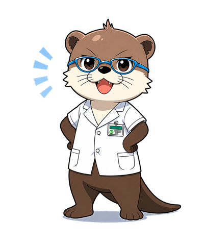 Otto, an otter analyst in a lab coat